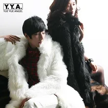 Новинка, мужские пальто из искусственного меха, черно-белое меховое пальто, хип-хоп сценические костюмы, теплая меховая куртка, пальто, парки