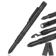 Stylo tactique d'auto défense pour femmes, casse verre d'urgence EDC, étanche, multi outil, survie en Camping