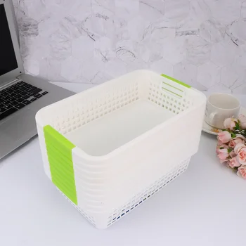 

10 Pcs Plastic Sorting Basket Storage Holding Basket Storage Holder Sundries Container Handle Hole Organizer for Kitchen Bedroom