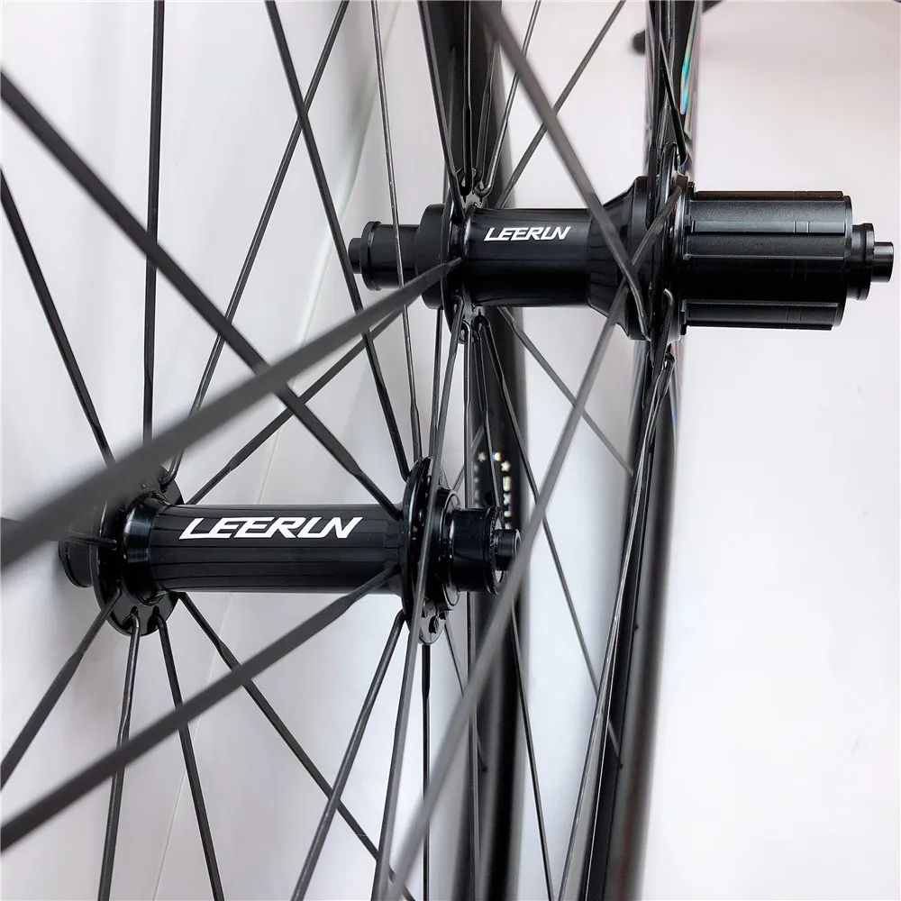 Flash Deal 700C carbon wheels brake LEERUN logo UD matte of the mark 38 mm 50 mm 60 mm 88 mm  carbon road bike bicycle wheel set 3