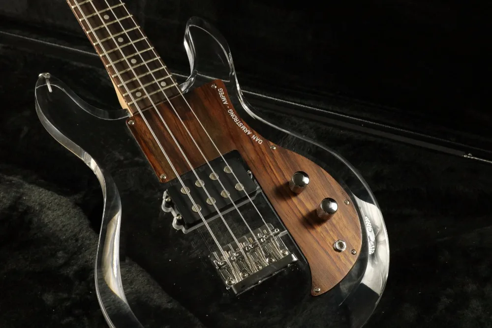 Dan ArmStrong Ampeg 4 Strings Acrylic Body Electric Bass Guitar Crystal Guitar Free Shipping Rosewood Pickguard