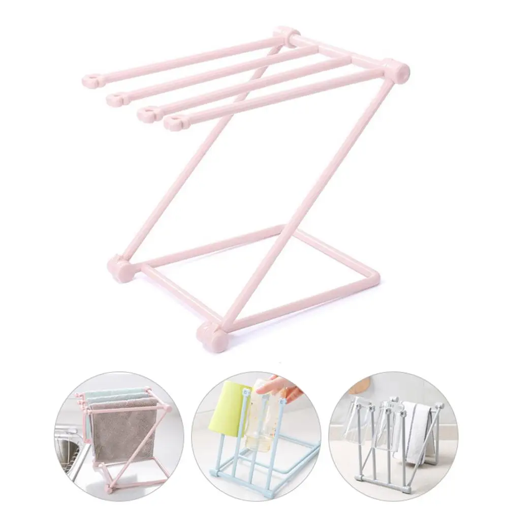 Pink Кухонная вешалка для полотенец, стойка для хранения посуды, держатель для полотенец, держатель для полотенец, столешница, скатерть стаканчик, вешалка для сушки - Цвет: Pink