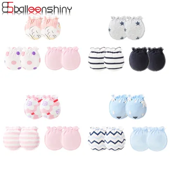 

Balleenshiny 3pair Baby Mittens for 0-6months Fashion Baby Anti Scratching Gloves Newborn Protection Face Cotton Scratch Mittens