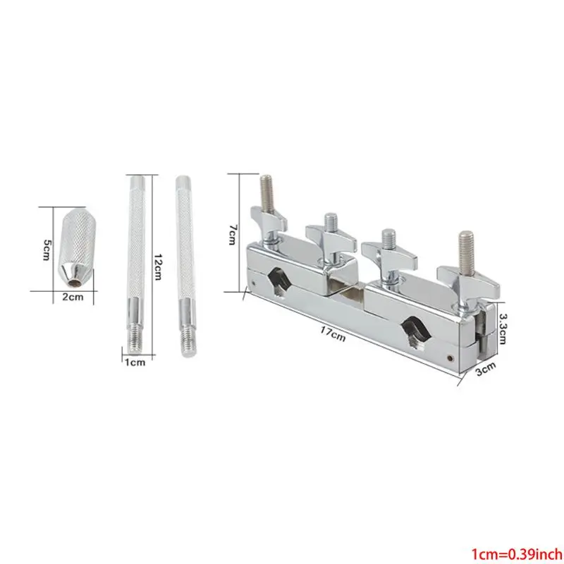 

New 1pcs Metal Connecting Clamp Holder Bracket Rod Percussion Drum Set for Cowbell Accessory drum set professional qyh