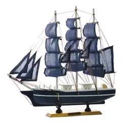Деревянный Средиземноморский стиль реквизит Морской Декор дома ретро подарок модель парусной лодки офисная мебель детская мини-игрушки
