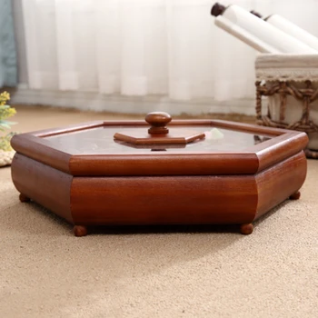 

Candy Box Home Food Storage Organizer Display Plate Serving Party Wooden Snack Tray With Lid Nuts Dry Fruit Desktop Living Room