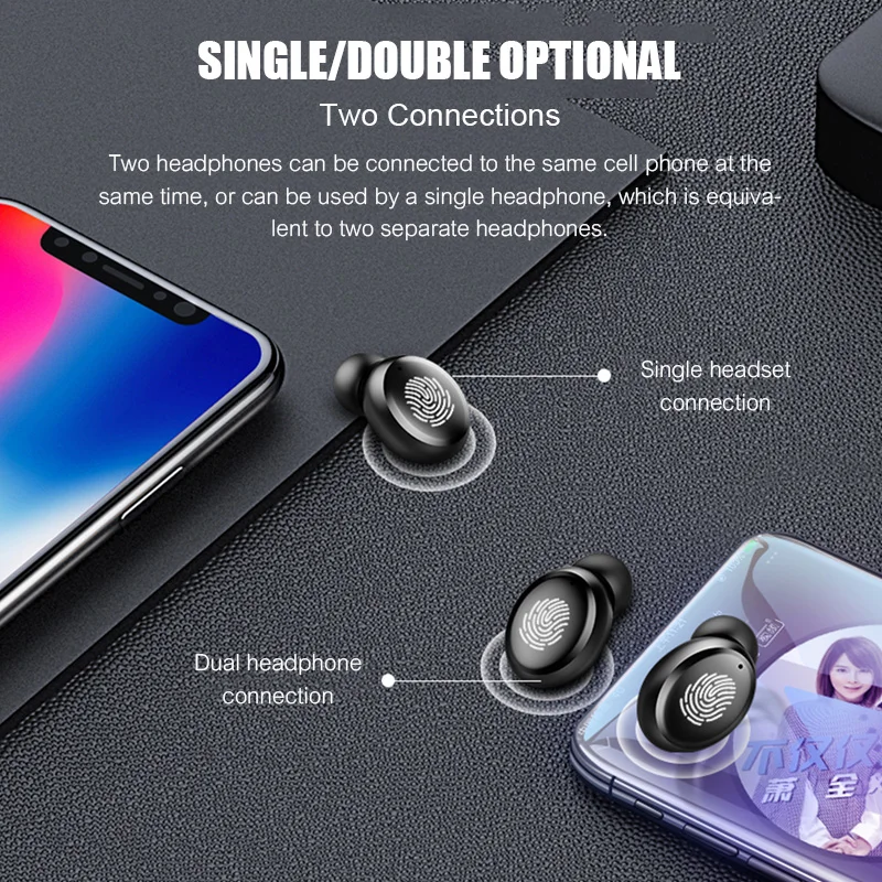 V11 наушники-вкладыши TWS Bluetooth 5 0 бинауральные Беспроводной Hi-Fi стерео Бас наушники