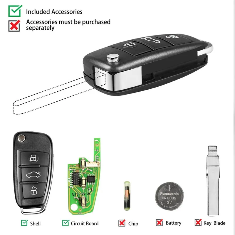 Универсальный пульт дистанционного управления Xhorse VVDI2 XKA600EN для Audi A6L Q7 3 кнопки