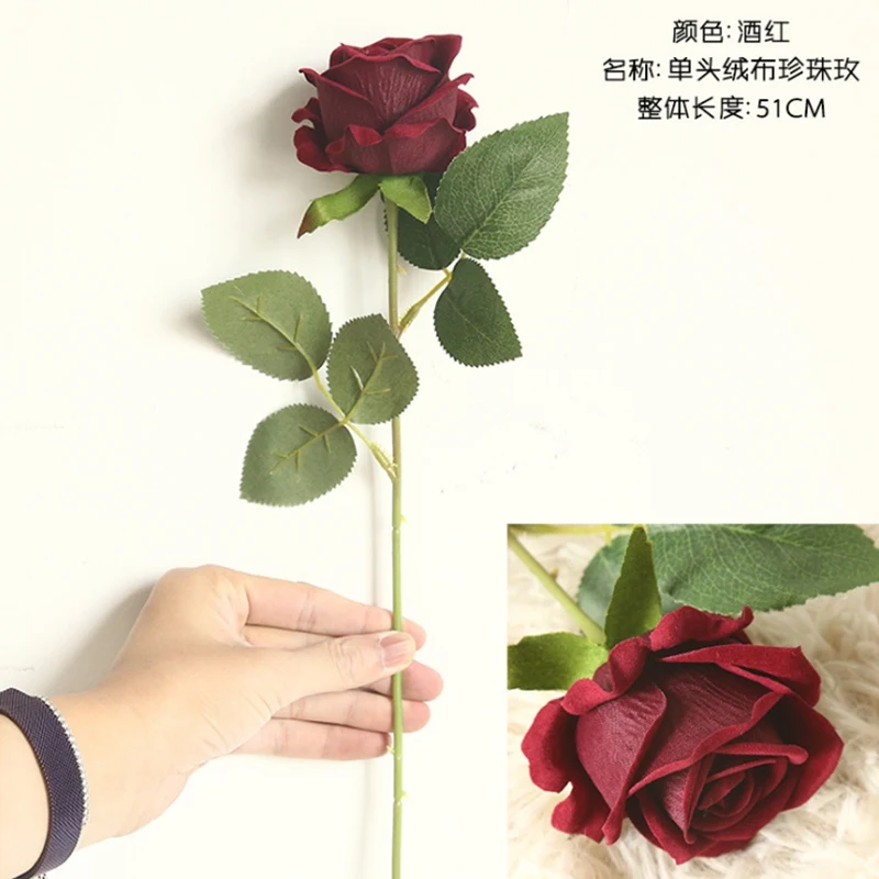 Fiore artificiale rosa blu 10 teste Grande bouquet Fiori artificiali Rose Rosa Bianco Decorazioni per matrimoni Decorazione floreale finta per la casa  15