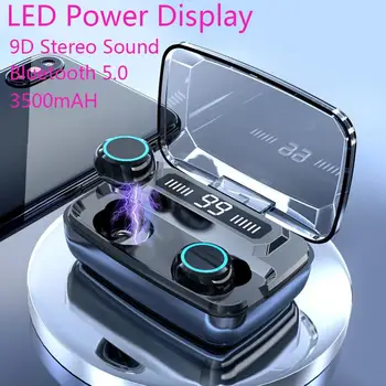 

3500mAh LED Bluetooth Wireless Earphones Headphones Earbuds TWS Touch Control Sport Headset Noise Cancel Earphone Headphone