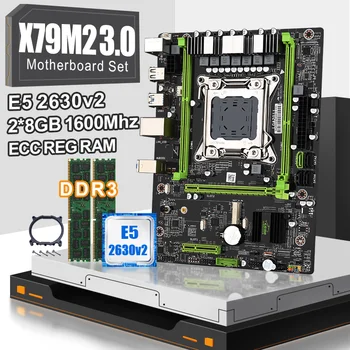 

JINGSHA X79M2 .3.0 lga 2011 motherboard set with Xeon E5 2630V CPU 2.6GHz 6-Core and 2*8=16gb ddr3 1600mhz ecc reg ram memory