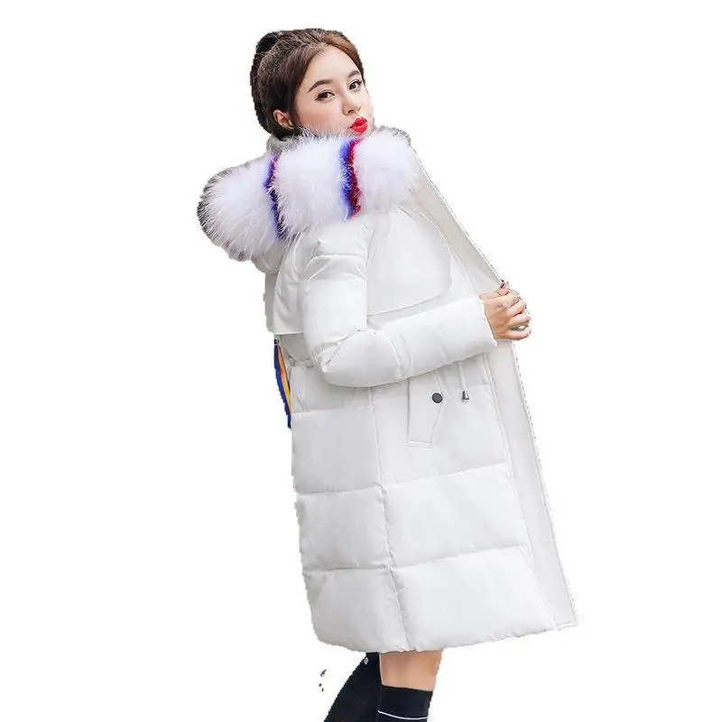

2019 Winter New Style WOMEN'S Dress Dongdaemun over-the-Knee Cotton Coat CHIC Cotton-padded Jacket Mid-length Thick Coat down Fe