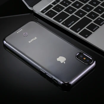 

TOTU for iPhone Cases X XS Phone Protective Cover Case for iPhone X XS Plating + TPU Transparent Soft Fitted Case
