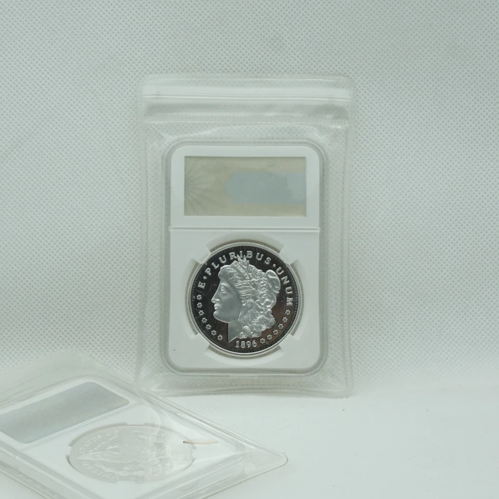 

Non Magnetic Silver Collectibles America Coins USA Statue of Liberty Morgan Replica Commemorative Coin with PCCB Casce