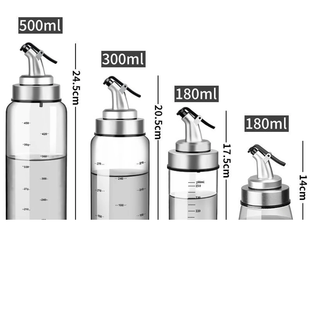 Stainless Steel Oil Bottle Leak-proof Stopper Kitchen Olive Oil Bottle Spout Liquor Dispenser Cap Wine Pourers Flip Top