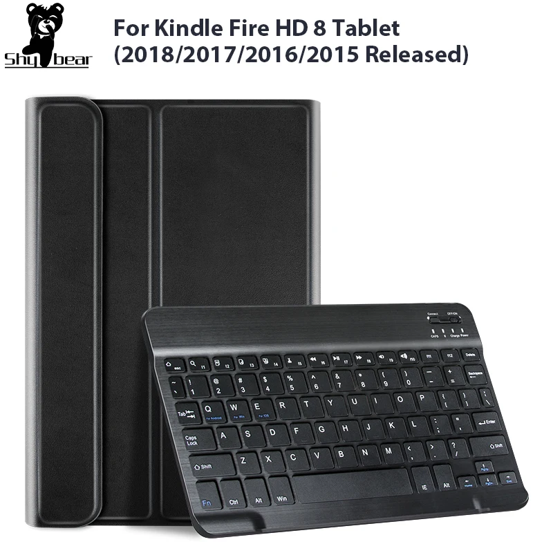 Wireless Keyboard Case For Amazon Kindle Fire Hd 8 8th 7th 6th Gen Removable Bluetooth Keyboard Cover 18 17 16 Tablets E Books Case Aliexpress