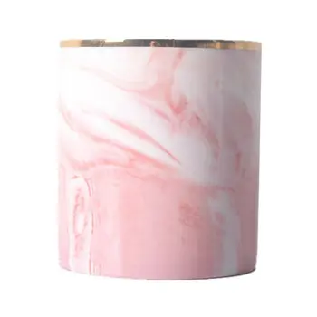

Marble Gilt Edge Make Up Brush Container Ceramics Storage Box Desk Stationery Penholder Home Furnishings
