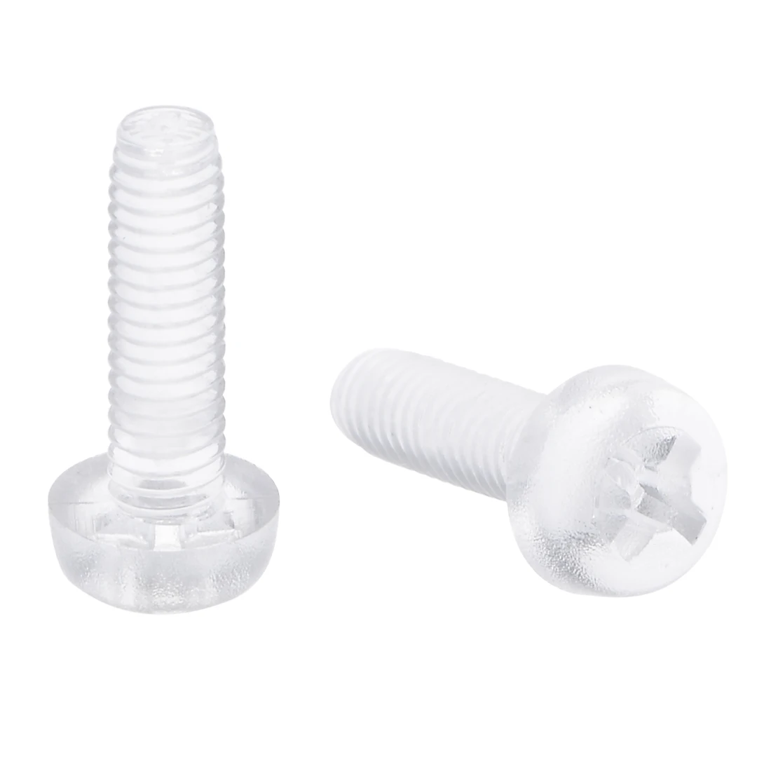 

uxcell M3x10mm Plastic Screws PC Transparent Acrylic Phillips Cross Pan Hand Tighten Screw 50Pcs
