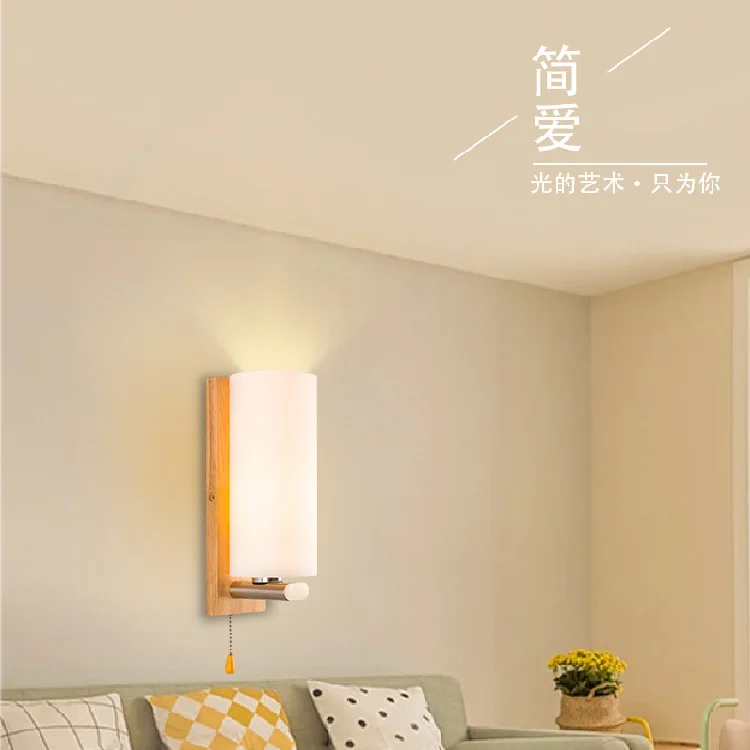 

wood wall lamp LED modern wall lamp of the head of a bed bedroom lamps and lanterns of sitting room corridor hotel