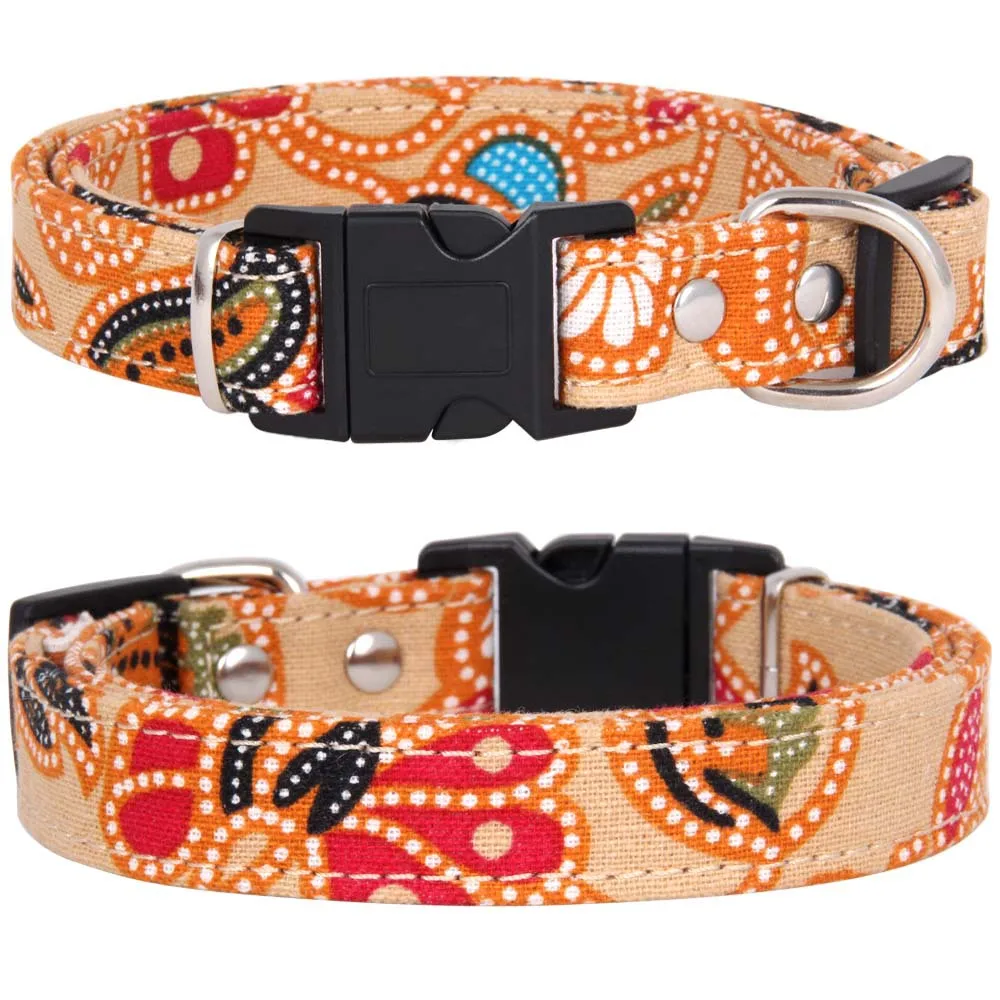 Bohemian Hasp Type Style Dog Collar Adjustable Dog Collars Control Handle Training Pet Collar For Little Medium Large Dogs Cats