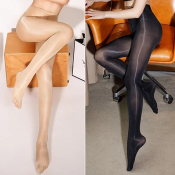 

High Elastic Sexy Oil Shiny Shining Women's Pantyhose Crotchless Stockings Sexy Tights Collants Femme Sexy Open Crotch Pantyhose