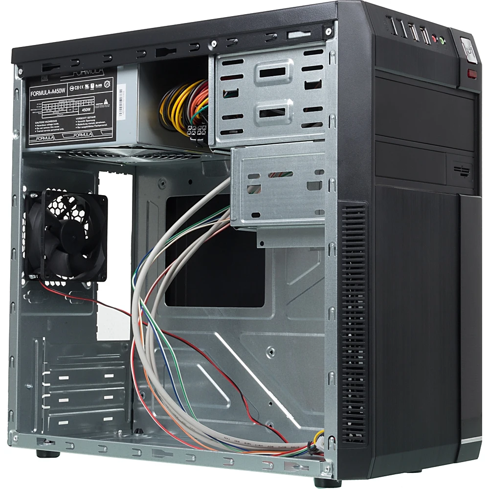 Корпус Formula FM-608 черный 450W mATX 2x120mm 2xUSB2.0 audio