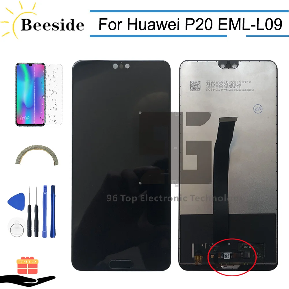 Pаспродажа AA + качество ЖК дисплей с рамкой для huawei P20 EML L09 EML L22 EML L29 EML AL00 ЖК дисплей Дисплей кодирующий преобразователь сенсорного экрана в сборе для зам...