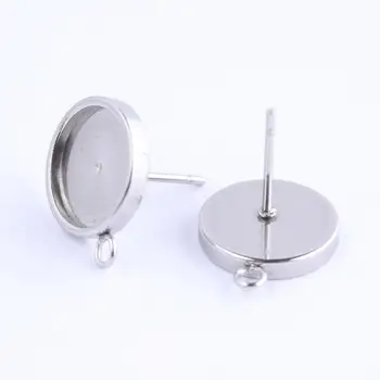 

onwear 20pcs stainless steel post earring findings with loop diy earrings connector for jewelry making