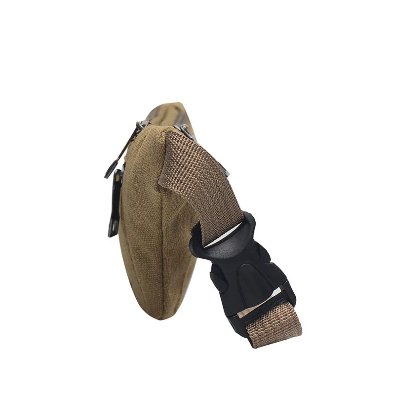 

Men Canvas Waist Pack Canvas Casual Outdoor Sports Bag Ultra-Light Slim Pockets Body Hugging Anti-Theft Chest Bag