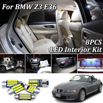 

8Pcs White Canbus Error Free led Car interior lights Package Kit for BMW Z3 E36 Roadster Coupe Convertible (1996-2002)
