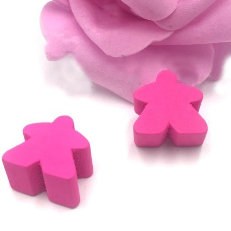 Rose Red 12 шт. деревянная пешка/Шахматы стандартного размера 16 мм для Meeple Carcassonne аксессуары для настольной игры 16 мм* 16 мм - Цвет: Rose Red