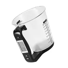 Kitchen Electronic Digital Scale with Measuring Cups Jug Accessories Organizer Weight Baking Tools 1kg 600ml