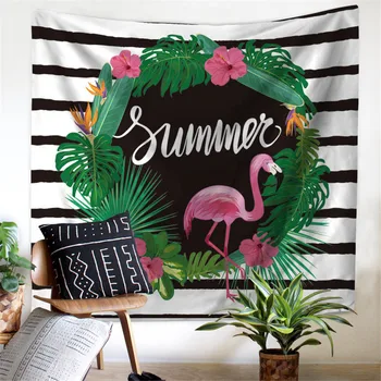 

Tapestry Wall Teenage Heart Nordic Bedroom Upholstery Blanket Tarpaulin Background Decoration Pink Flamingo Printing Carpet