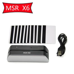 Dennis MSR X6 lector de tarjetas magnéticas sin Bluetooth, MSRX6, USB, compatible con msr605X, x6bt, msrx6bt
