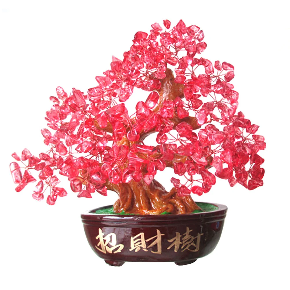 Lucky Money Fortune Tree Wealth Crystal Chinese Golden Home Office Decora Best Gifts Tabletop Ornament Crafts | Дом и сад