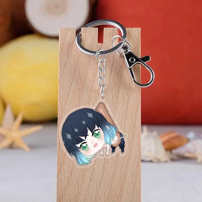 Аниме kimetsu no yaiba акриловый брелок Kamado Tanjirou Kamado Nezuko мультфильм двухсторонний кулон брелок ювелирные изделия аксессуары
