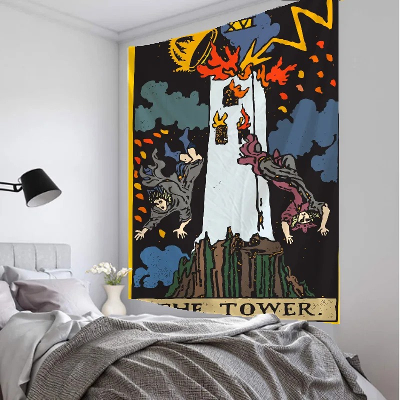 Tapestry decor tarot divination mandala bedspread bedroom covering sun moon
