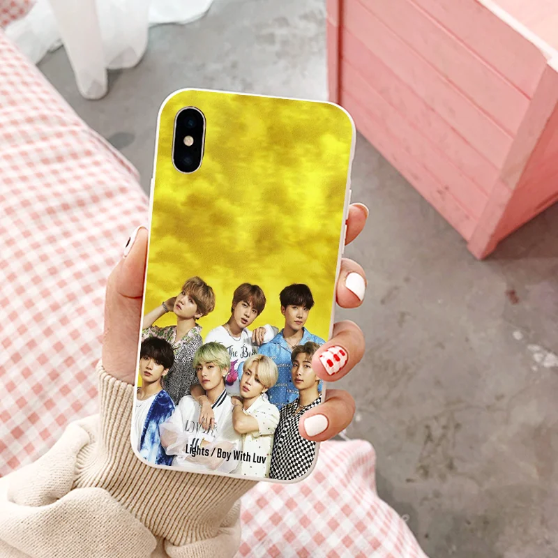 W-6009 Kpop мягкий чехол для телефона силиконовый чехол ярких цветов для iPhone X XR XS MAX 6 7 8 plus 6s для корпуса Apple - Цвет: W-6009