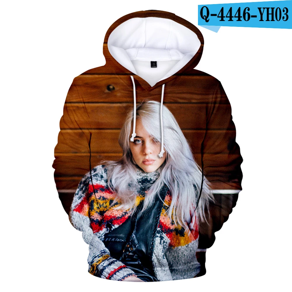 Удобные худи с 3D принтом Billie Eilish, детские толстовки с 3D капюшоном для мальчиков и девочек - Цвет: 3D