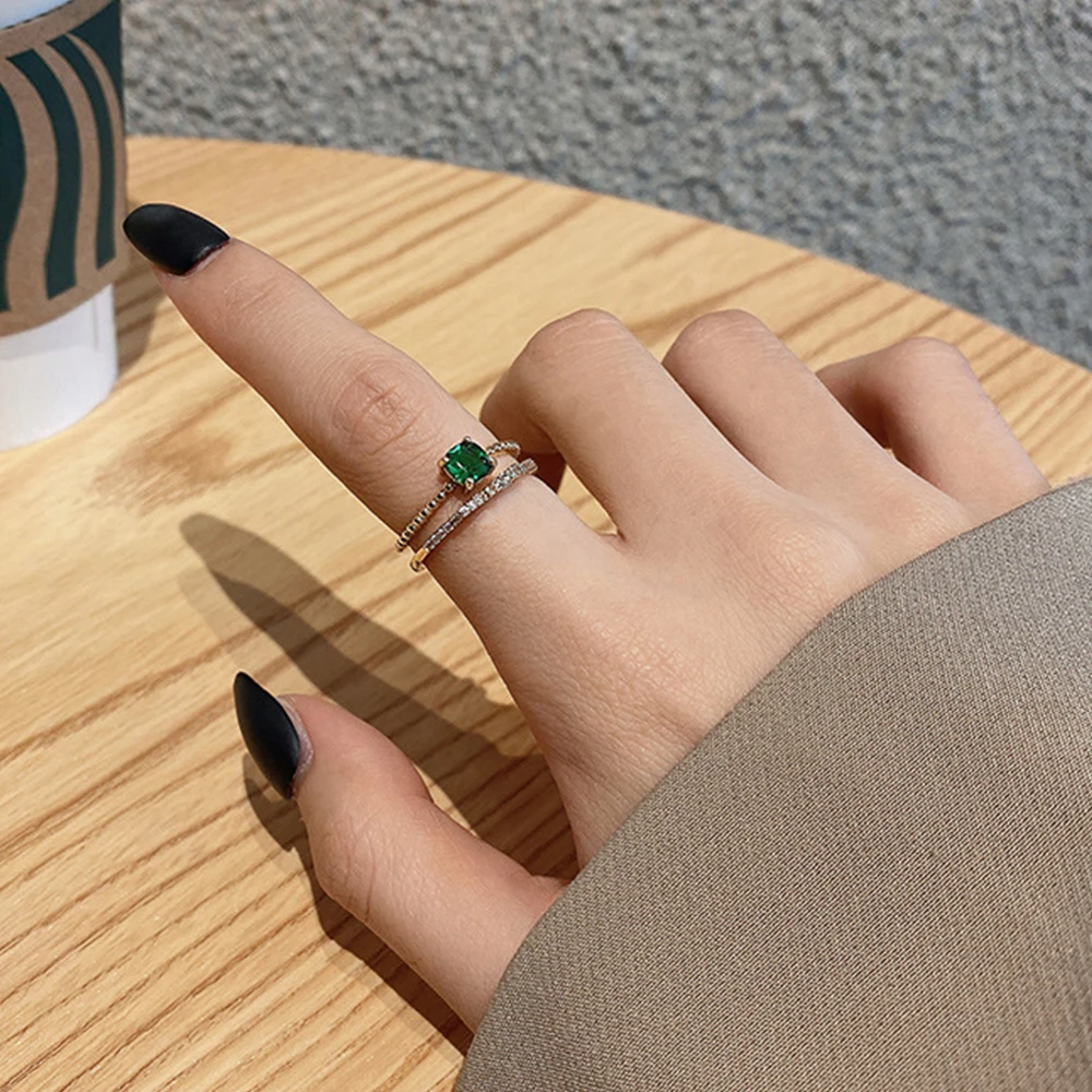 Korean Style Opening Rings Retro Elegant Personality Versatile Double