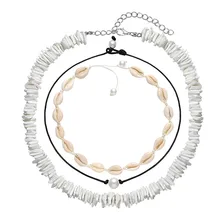 Оболочка жемчужные Цепочки и ожерелья яркий Лунная ракушка Цепочки и ожерелья Бохо тропический Гавайские пляжные бусинами из чипов в виде ракушки колье в стиле Surfer Цепочки и ожерелья ювелирных изделий