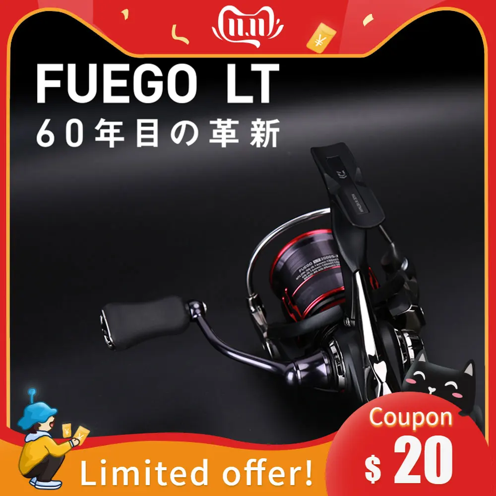 Daiwa Fuego LT рыболовная Катушка спиннинговая оригинальная 1000D 2000D 2500 3000-C 4000D-C 5000D-C 6000D углеродный светильник корпус-LT