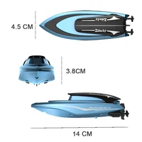 Mini RC Boats High Speed Electronic Remote Control Racing Ship with Led Light Children Competition Water Toys for Kids Gifts 3