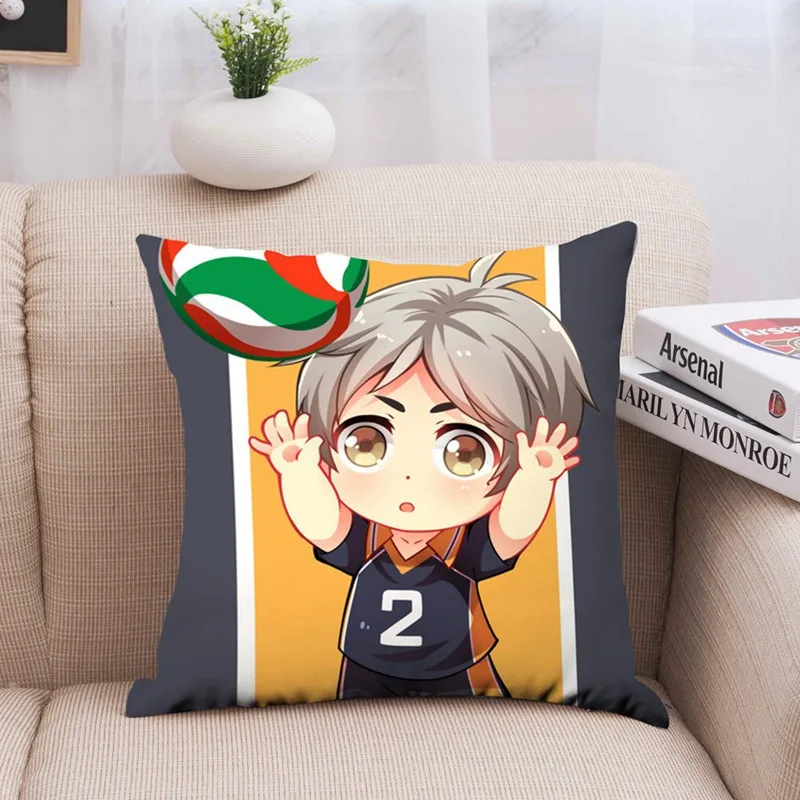 Anime Haikyuu!! Silk Pillowcase Pillow Case Cover Cushion Seat Home/bed/sofa/car Decore Cosplay Gift 45*45cm