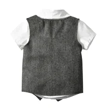 Childrenswear British Style BOY'S Spring And Autumn Childrenswear Pure Cotton Middle Open Single Breasted Waistcoat