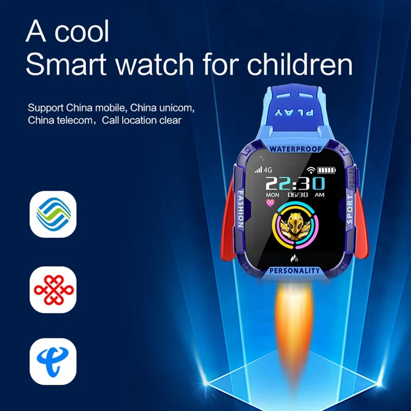 4G Children Smart Watch Child SOS Emergency Call Smartwatch GPS Positioning Tracking IP67 Waterproof Kid Watch