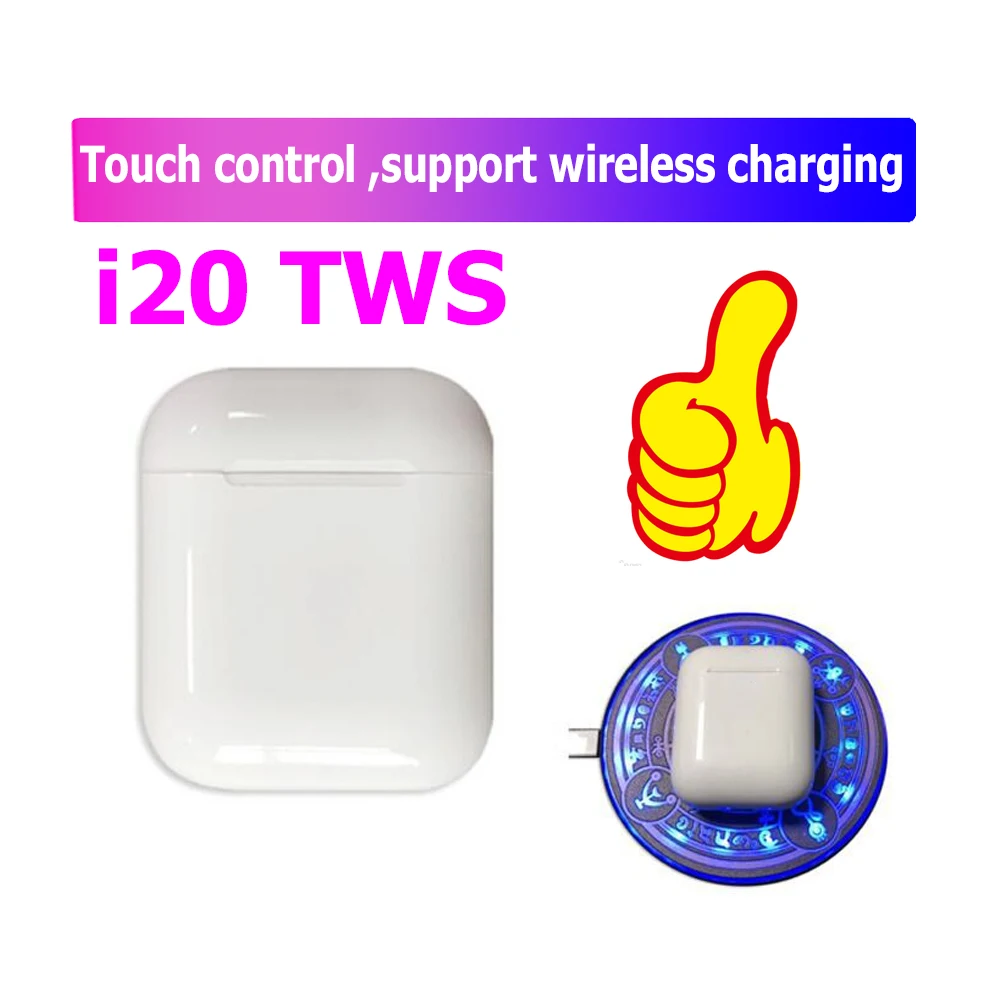 

i20 TWS Wireless Bluetooth Earphone 5.0 4D Super Bass Earbuds Touch control for all Smartphone PK i30 i60 i21 i80 i90 i10 i13tws