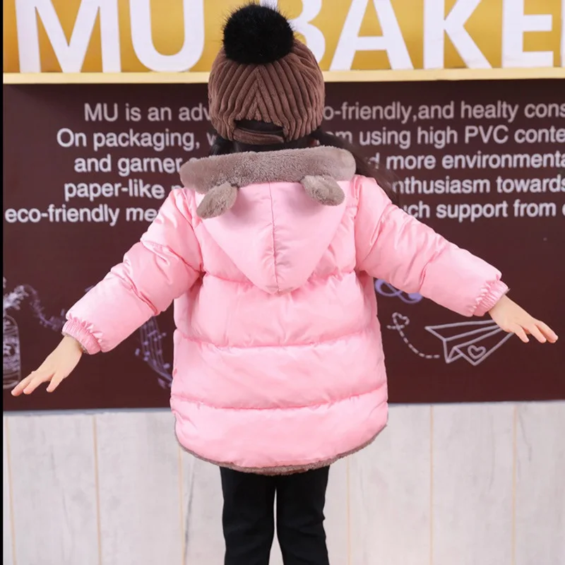 Children\'s Down Coat Baby Girl Baby Boy Hooded Down Jackets Casual Solid Color Windproof And Warm Thickening