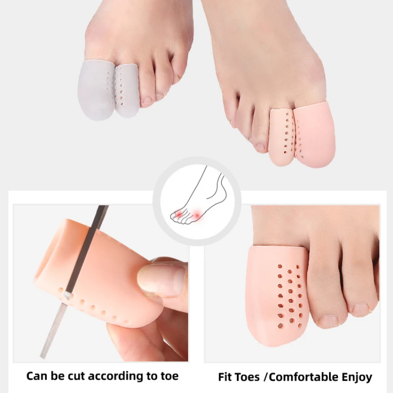 Finger Foot Care Toe Tube Protector Silicone Gel Bunion Corrector Separator Stretchers Corns Blisters Pain Relief 2pieces=1pair toe separators toe spreader toe corrector finger toe separator toe protectors