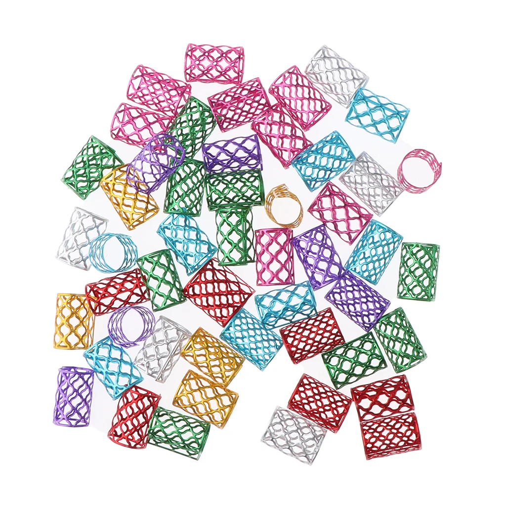 50pcs  Hair s Beads Tubes for Braids,Beard,Hair Extension,Ponytail